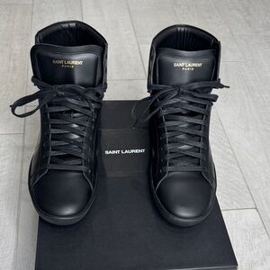 Saint Laurent Men's Black Leather Sneakers